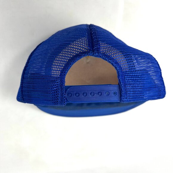 Vintage Barcelona Olympics 1992 Mesh Trucker Hat Snapback Cap White Foam Blue - Picture 6 of 8